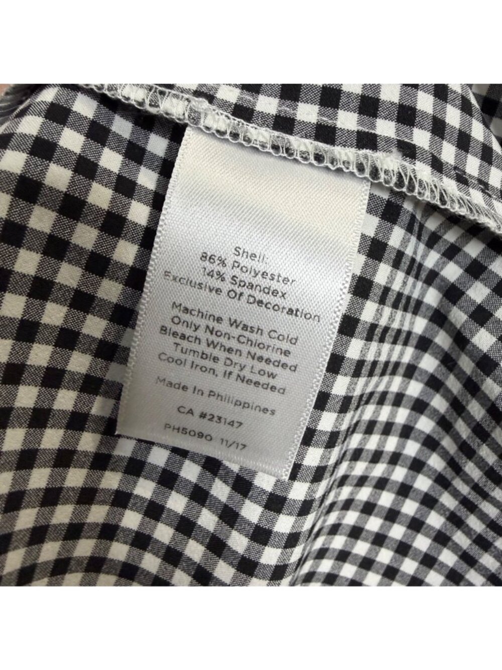 T BY TALBOTS black & white gingham full zip active jacket size LP Petite - Picture 5 of 8